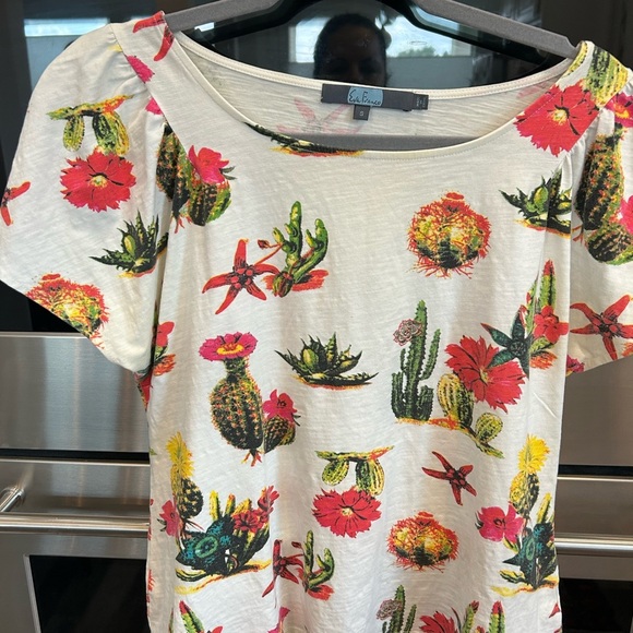 Eva Franco Tops - Eva Franco Floral Cactus Short Sleeve Tee - Multicolor